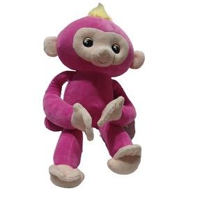 Wow Wee Bella Pink Fingerling Large Hugs Plush Interactive Monkey Eyes Open/Shut